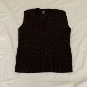 Theory Dark Brown Sleeveless Knit Top